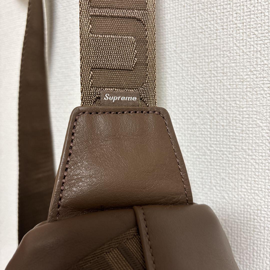 supreme シュプリーム ボディバッグ ワンショルダー　レザー　ブラウン