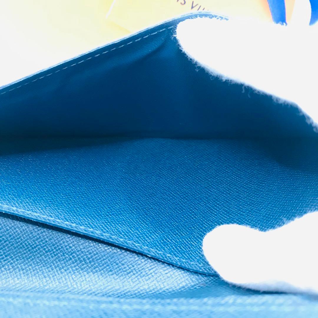 ルイヴィトン✨タイガ ポルトフォイユ ロン 長財布 お札入れ 紺 ブルーマリーヌ