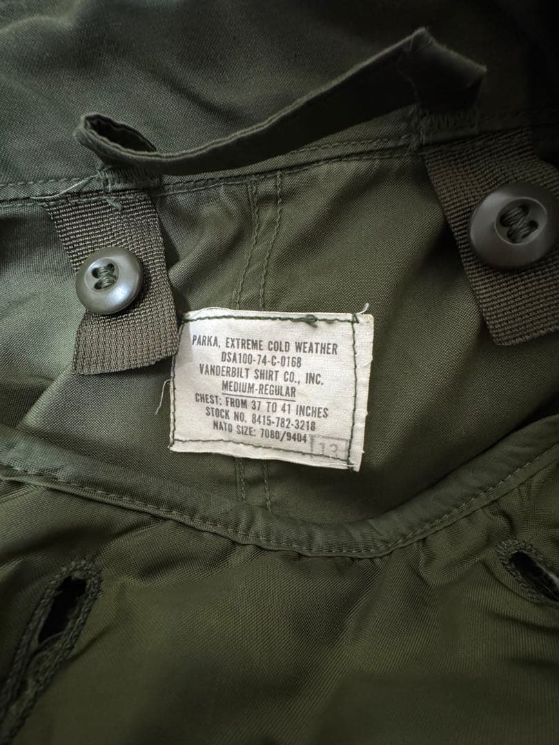 US ARMY 米軍 M65 フィッシュテールパーカー フルセット