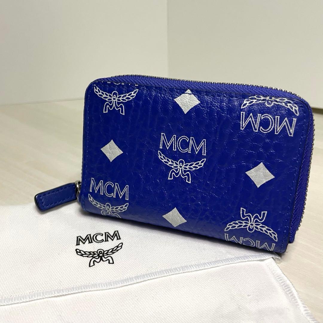 美品☆MCM☆ケース☆ブルー☆レザー☆本革☆