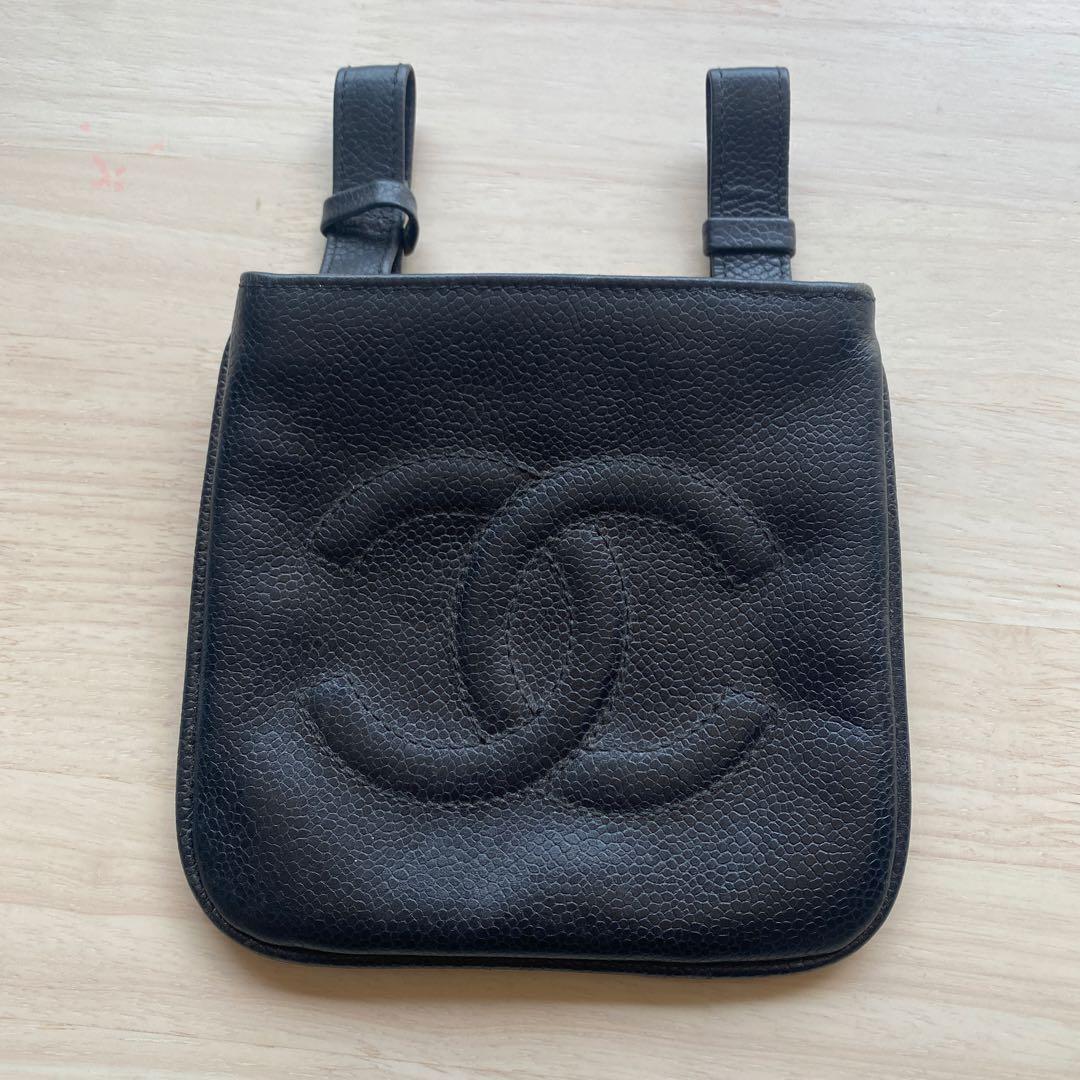 CHANEL ココマーク ウエストバッグ ウエストポーチキャビアスキン ブラック