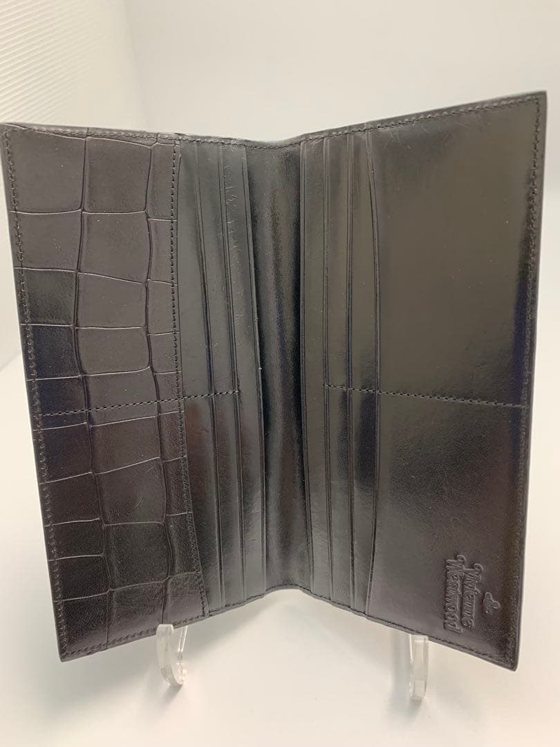 【新品】ヴィヴィアンウエストウッド かぶせ長財布 札入 クロコ オーブピン 黒