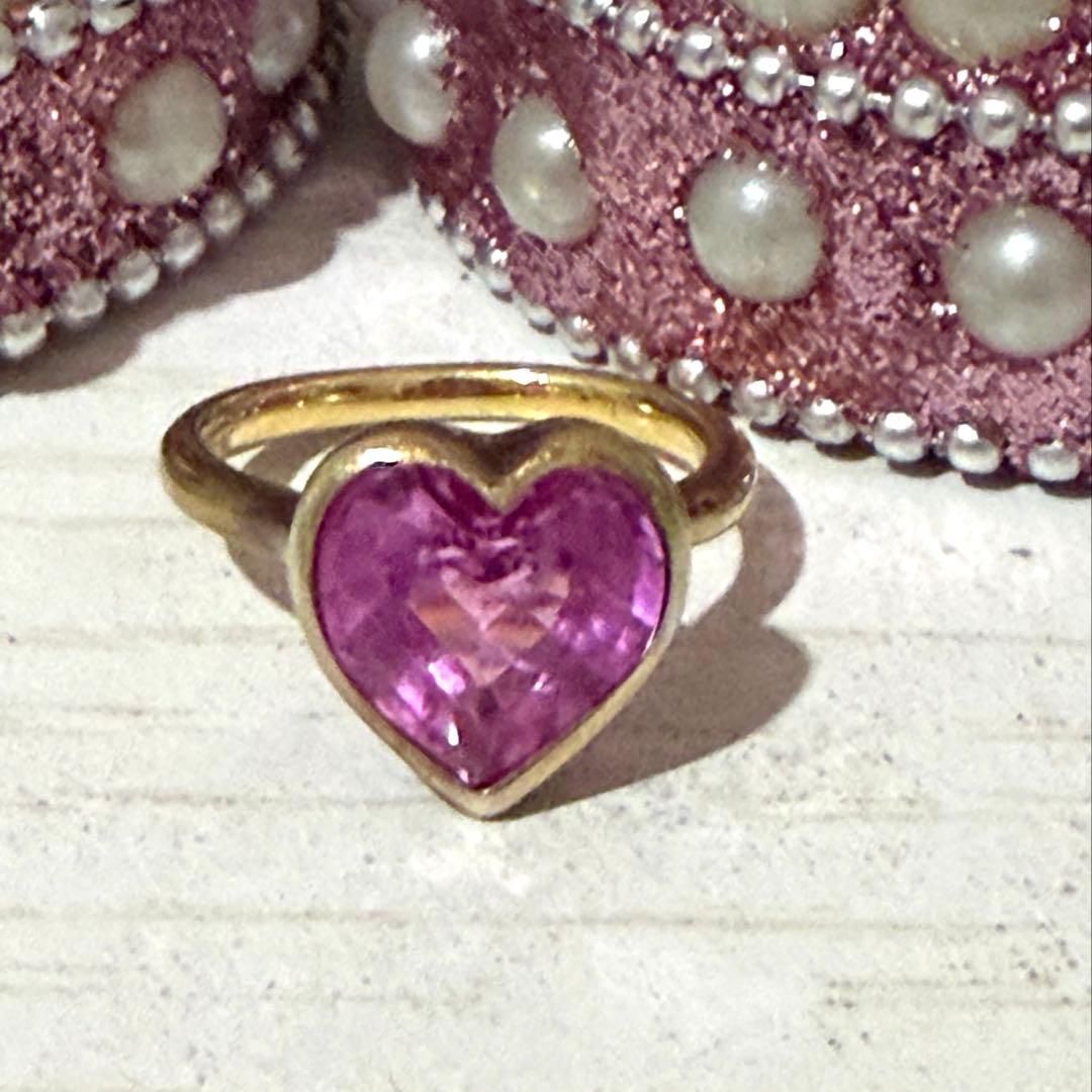 マジョラム marjoram ピンクサファイア ハート型ピンクストーンリング