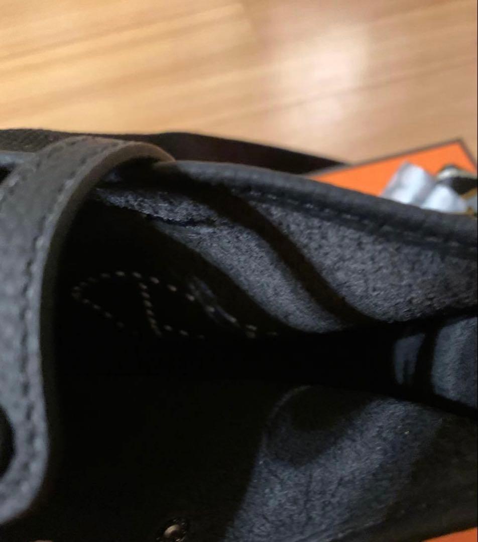 新品未使用 ショルダーバッグ Hパンチング ブラック 高級革