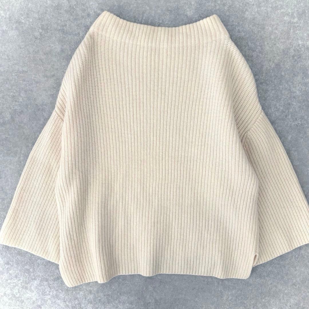 美品 ドゥーズィエムクラス アゼワイドスリーブセーター ウール ホワイト 白