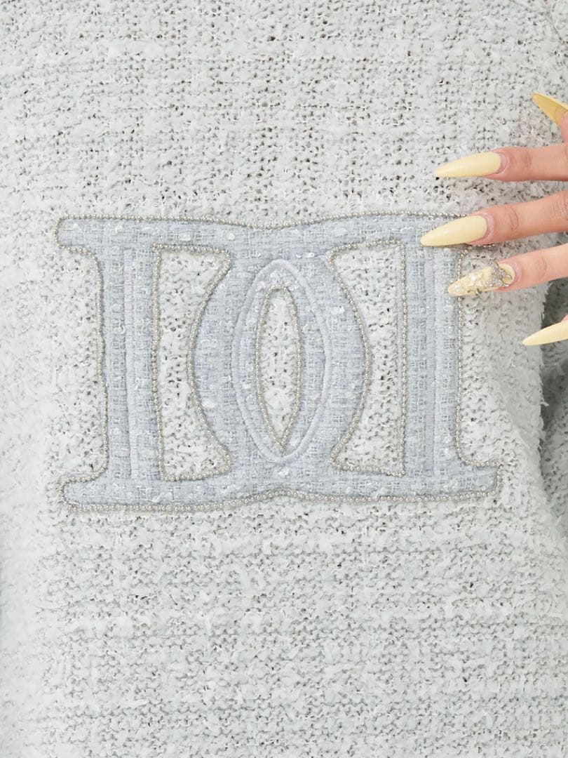 新品タグ付 ダーリッチ DDロゴツイードニットプルオーバー ピンク フリー