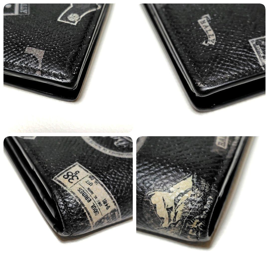 希少✨　BALLY　長財布　黒　レザー　総柄　ロゴ　トレインスポッティング