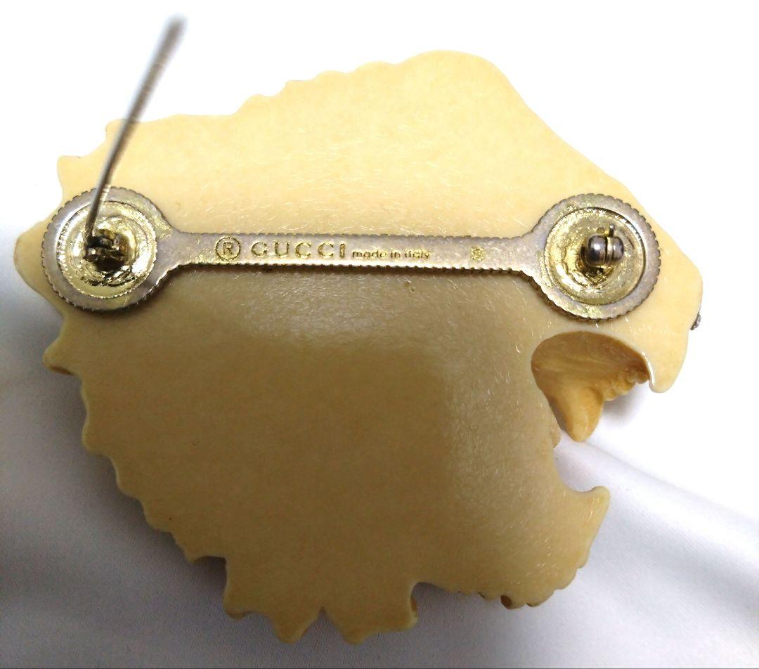 超希少　GUCCI　タイガー　ブローチ　イエロー
