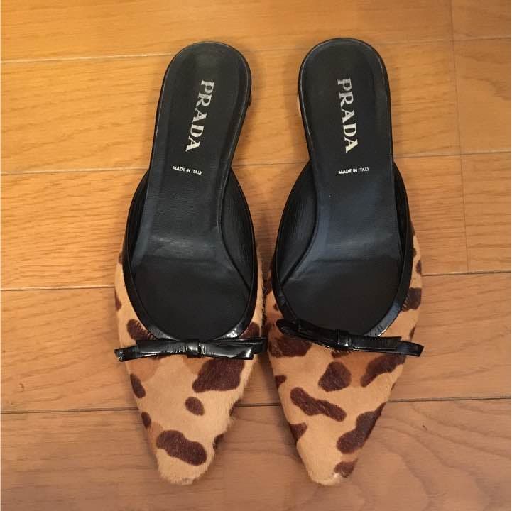 サンダル プラダ ミュール 中古 ハラコ