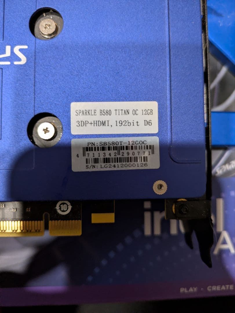 Y*r様 SPARKLE Intel ARC B580 TITAN OC 12G