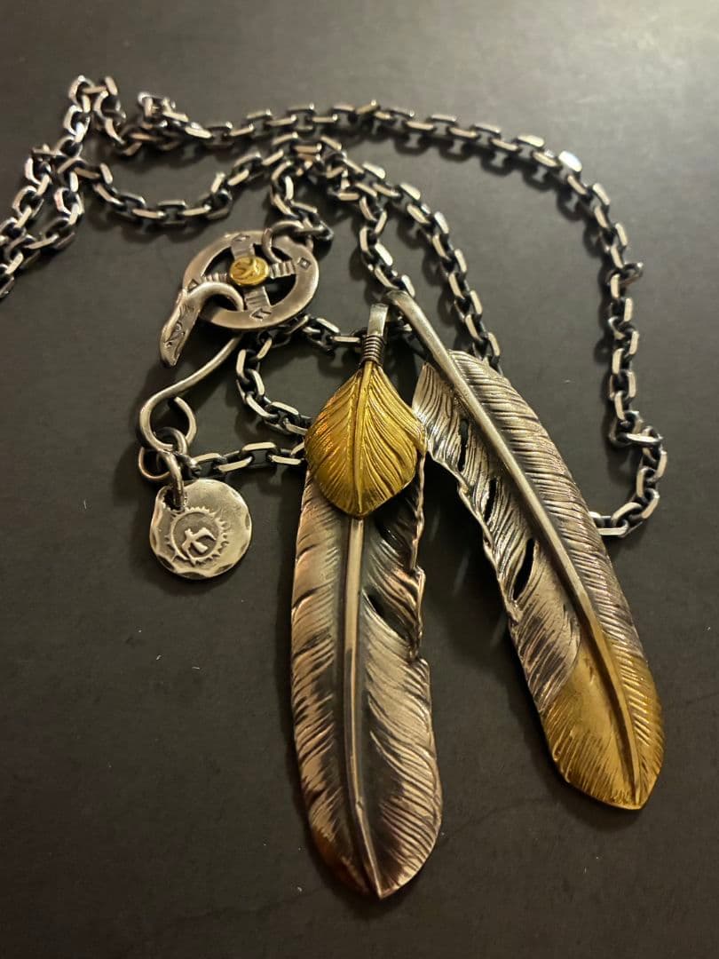 ゴローズ　先金特大フェザー上金特大フェザーSV太陽中イーグルフック細角チェーン