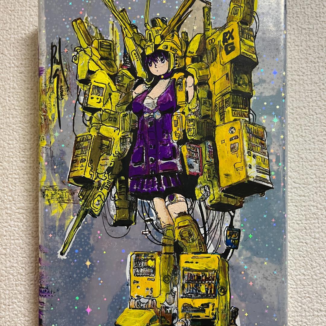 アニメスタイルのガンダム女子高生アートキャンバス
