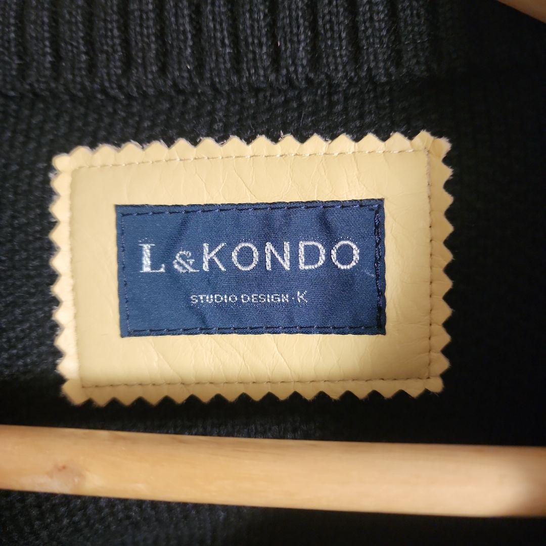 L&KONDO ルコンド　ドライバーズニット　ブラック　馬革　L