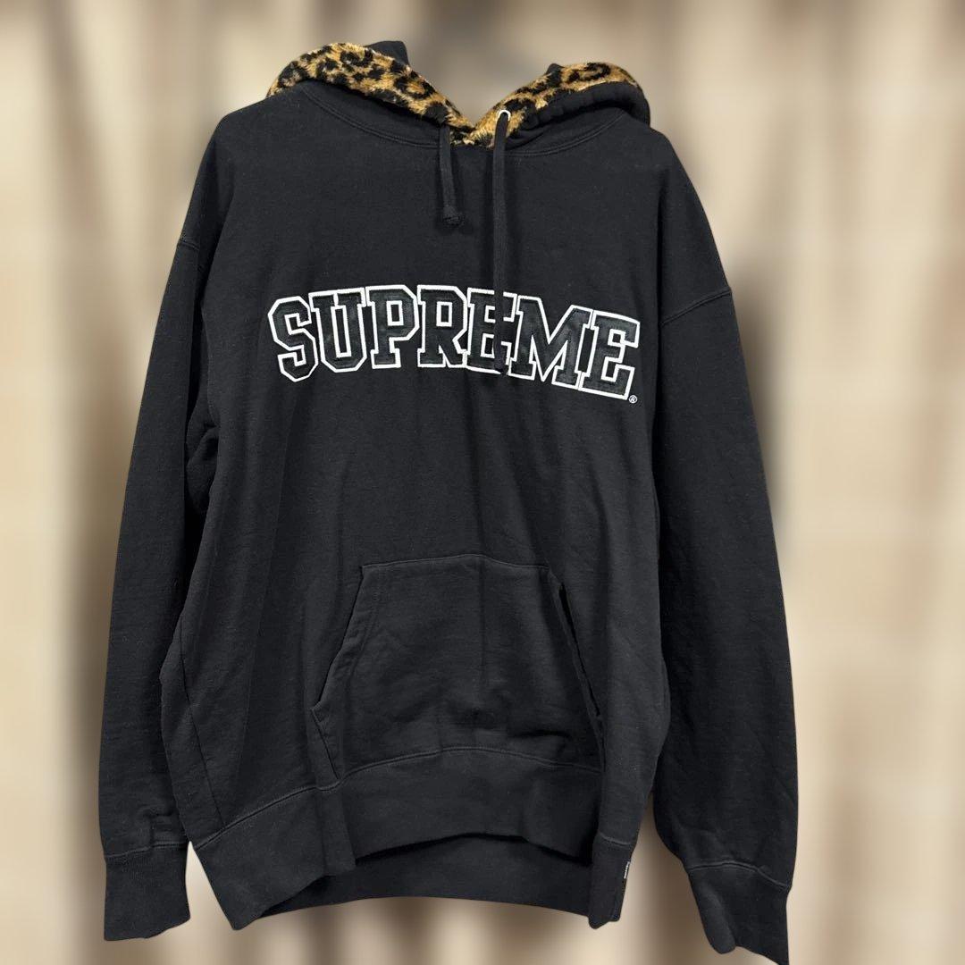 m*u様 Supreme Leopard Trim Hooded Sweatsh