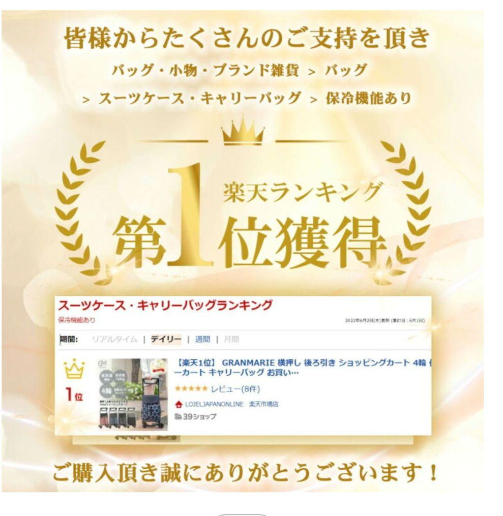 【新品未使用品】GRANMARIE ショッピングカート GM-124 ドット柄