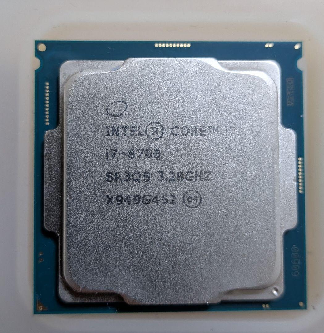 INTELCPU Core i7 8700 6コア12スレッド 3.20GHZ