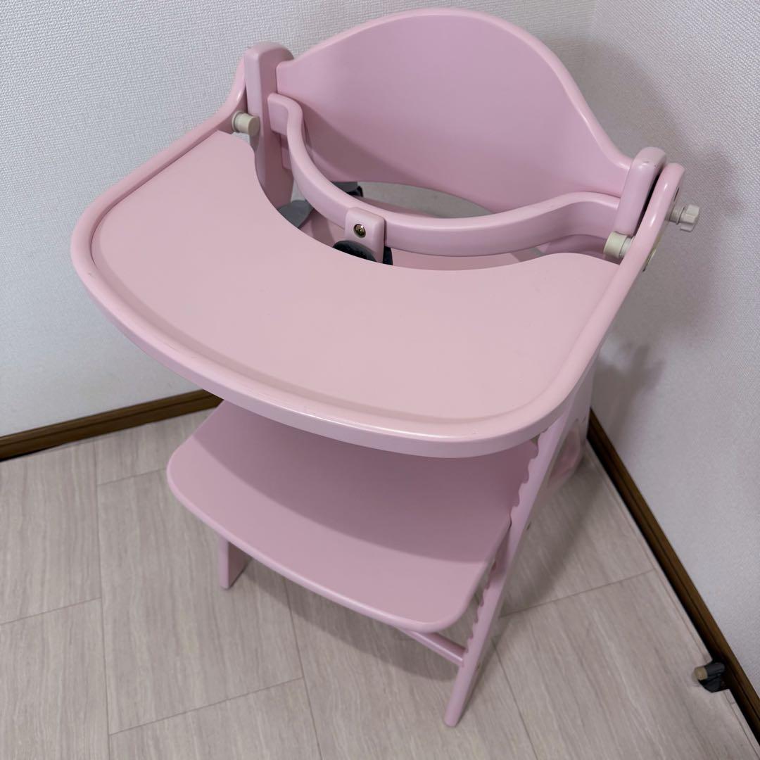 【使用期間短】大和屋 アッフルソルベチェア ピーチ ベビーチェア