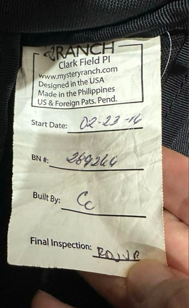 MYSTERY RANCH ミステリーランチ INVADER インベーダー 黒