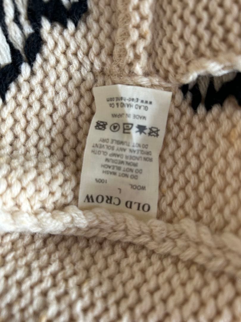 OLD CROW GLAD HAND カウチンニット　L