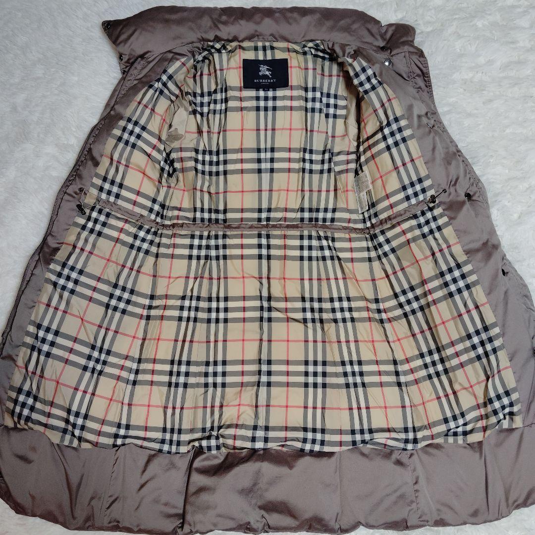 極美品 バーバリー ロンドン ダウンコート ピンクグレージュ 38 ノバチェック