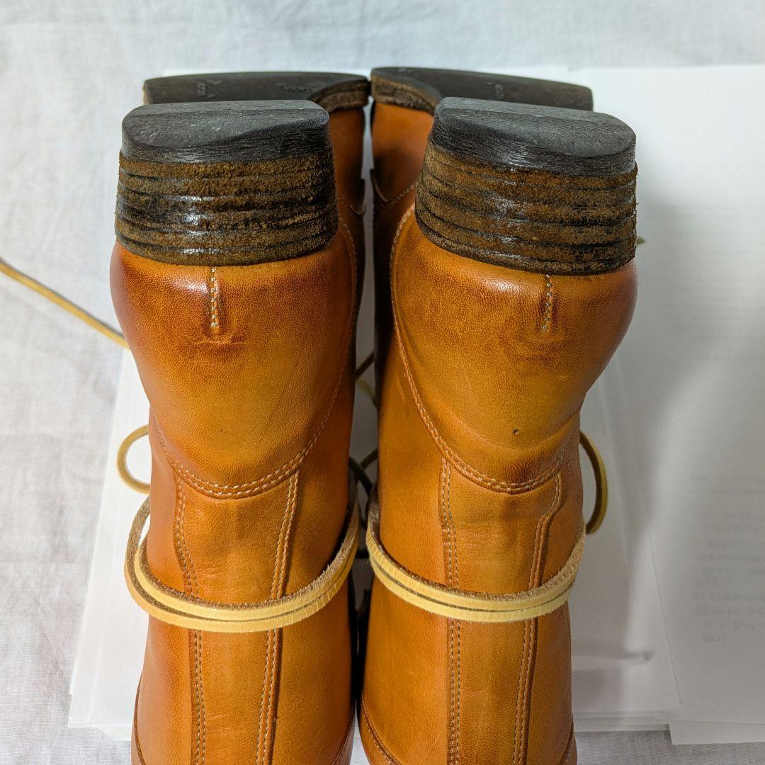 【MOTO】レースアップブーツ　編み上げブーツ　レザーブーツ　24cm相当