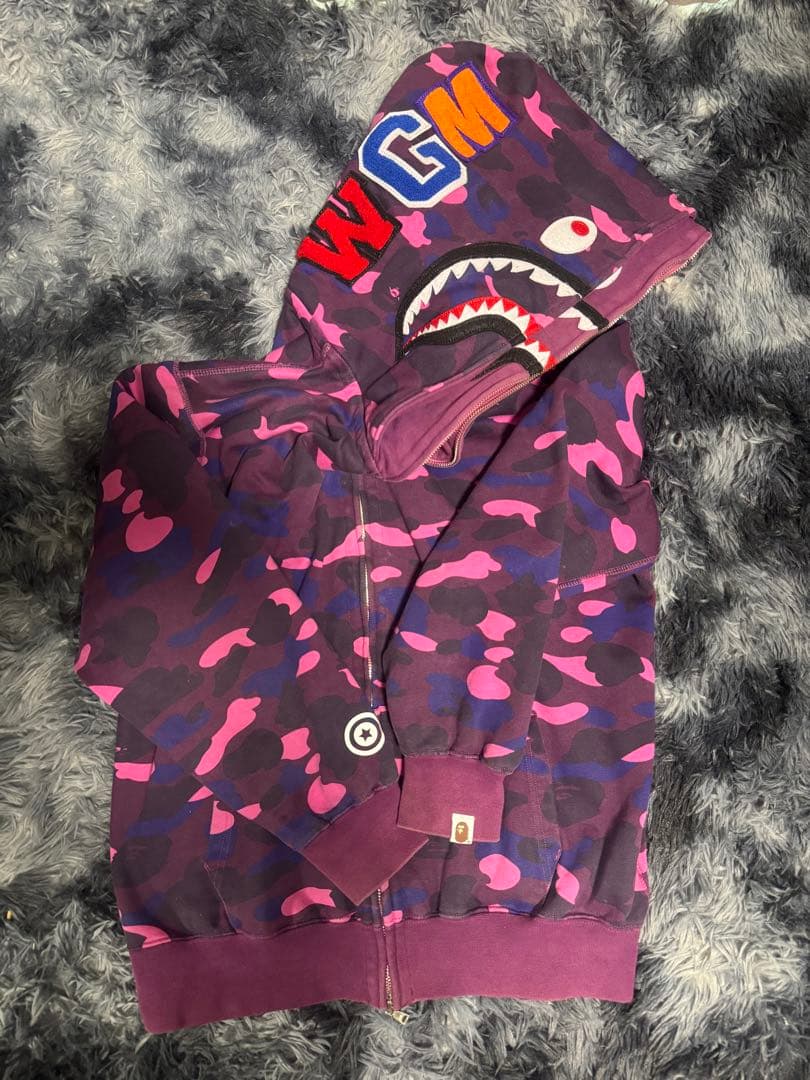 A Bathing Ape WGM パーカー 紫迷彩