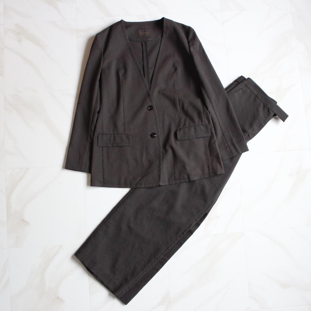 TOMORROWLAND パンツスーツ セットアップ 麻 ノーカラー S