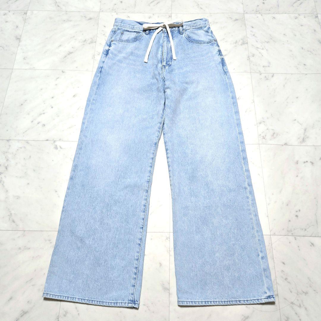 【美品】Whim Gazette ★ ドロストデニムパンツ ワイドデニム 38