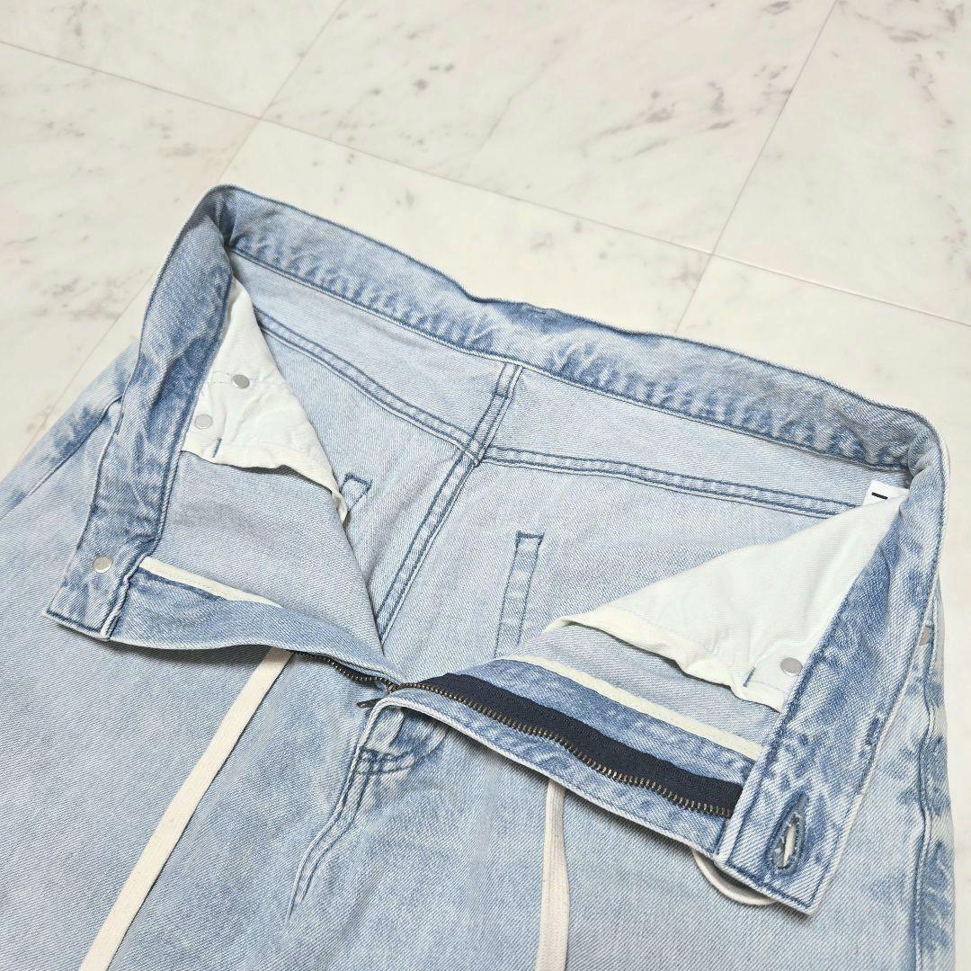 【美品】Whim Gazette ★ ドロストデニムパンツ ワイドデニム 38