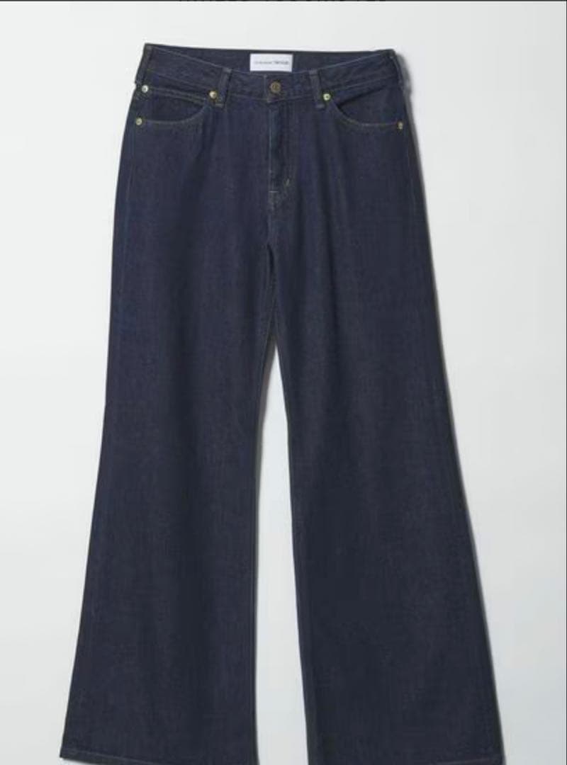 ダークブルーワイドレッグデニム