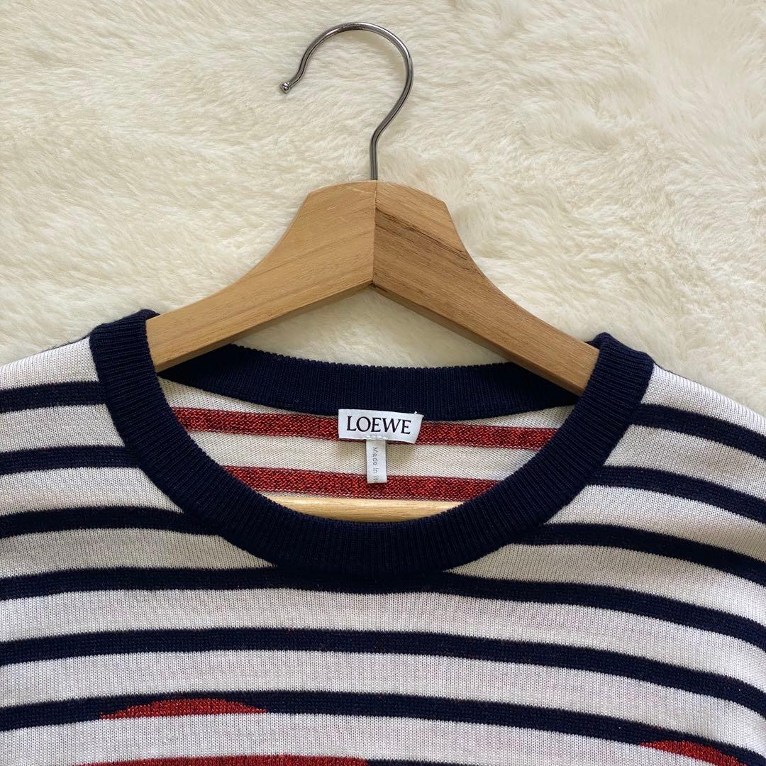 LOEWE ニット セーター ボーダー マリノ アナグラム シャドウロゴ