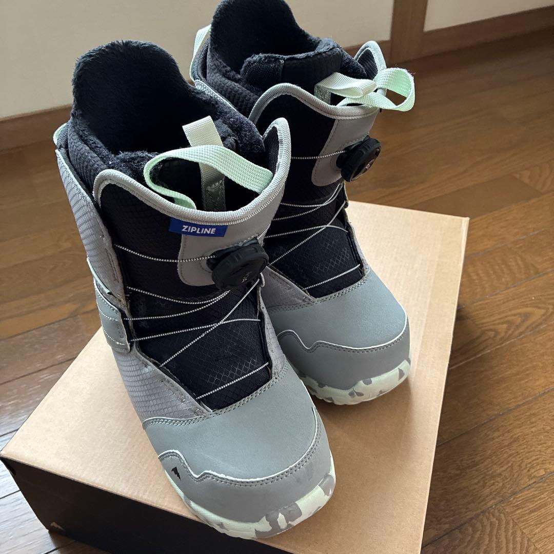 burton ZIPLINE 子ども用　スノーボードブーツ グレー