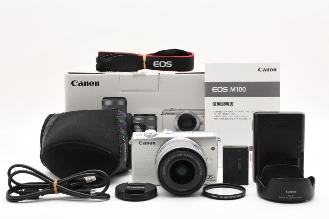 極上品 Canon EOS M100 レンズセット 元箱付き AA3364