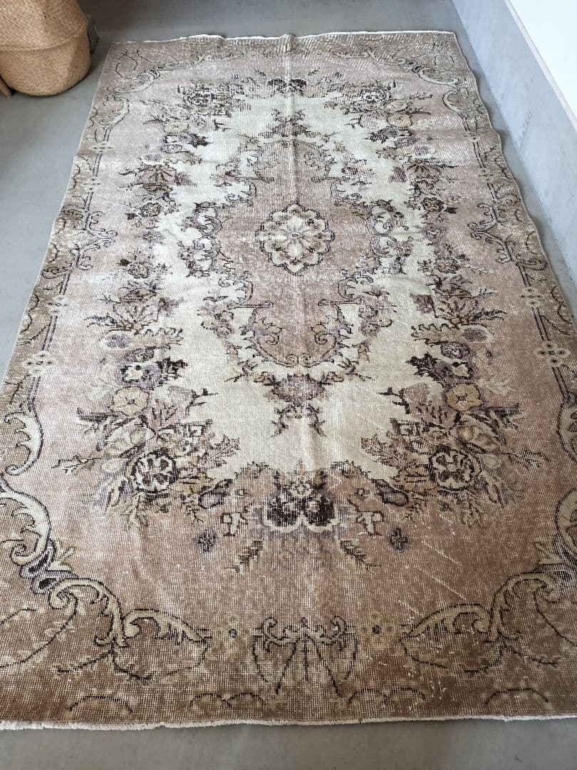 大判/カフェオレとミルクティー ヴィンテージラグ　石田ゆり子さんNo.692