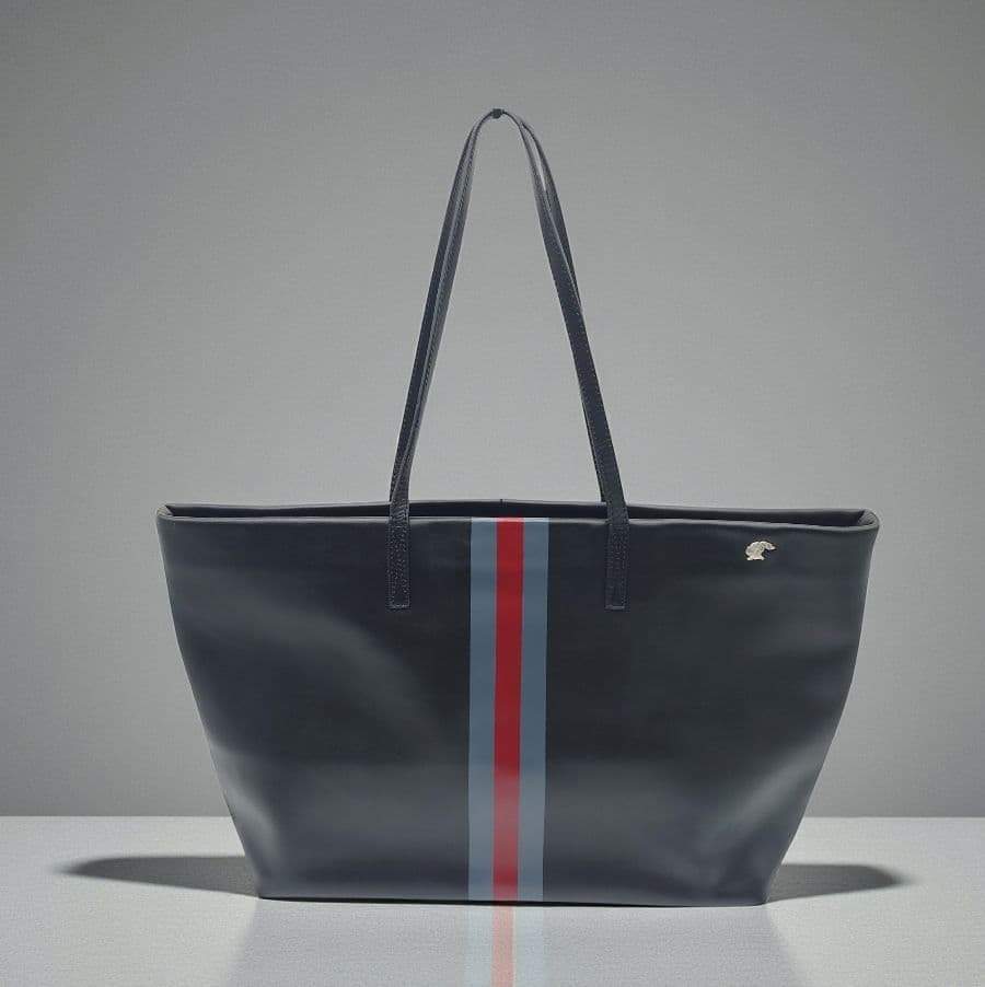 ラブレス　LOVELESS　レザー　トートバッグ　　ストライプ　黒　ナイト　騎士