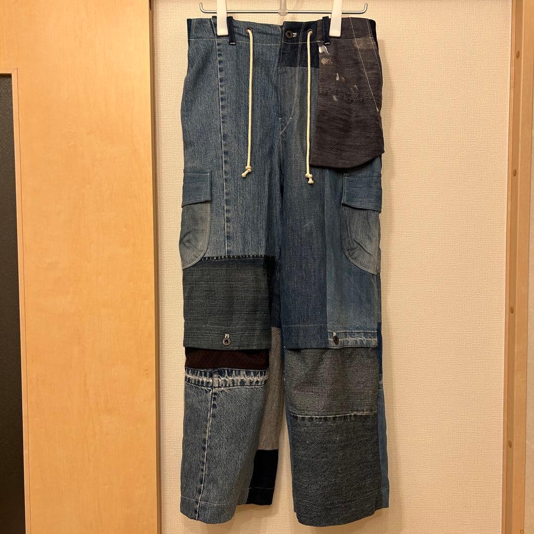 masterkey denim リメイクパッチワークデニムパンツ