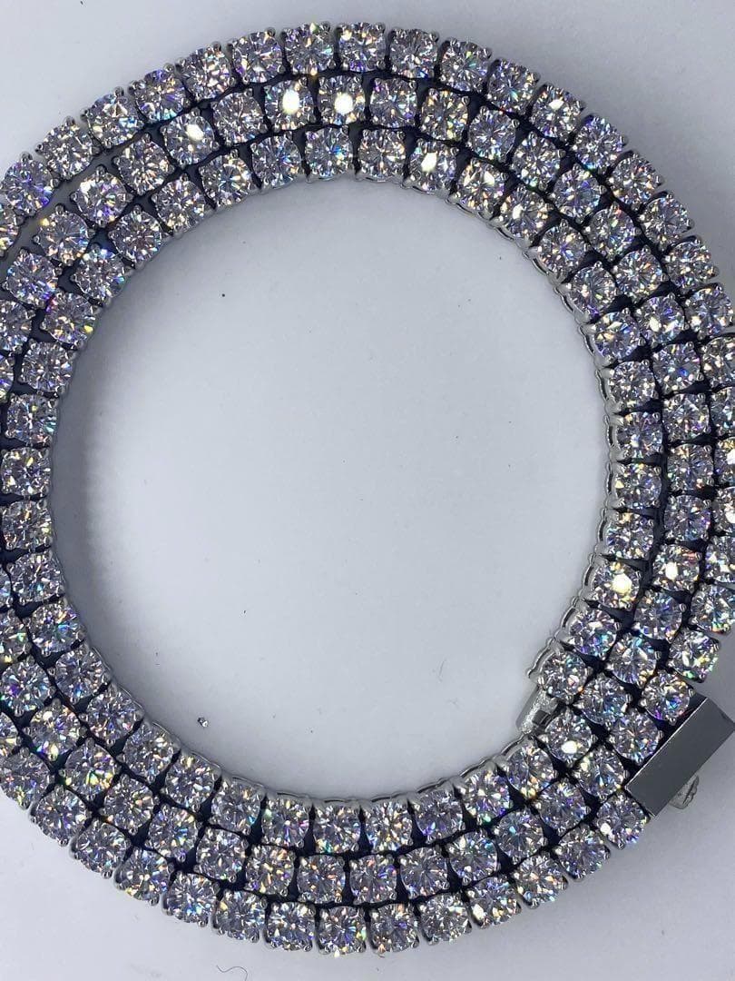 316Lサージカルステンレス　プッシュ式メンズテニスネックレス　4㍉20 LEX