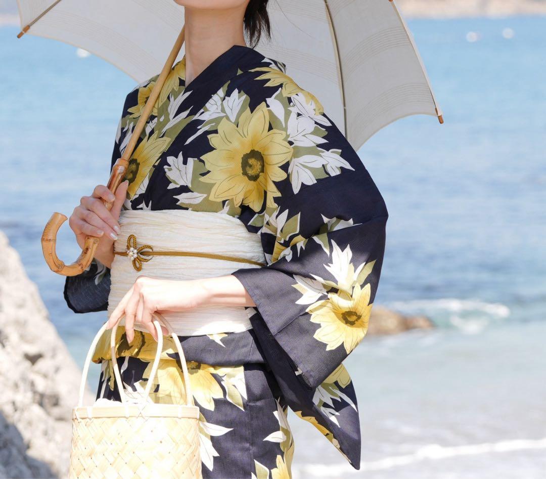utatane 浴衣 3点セット ひまわり