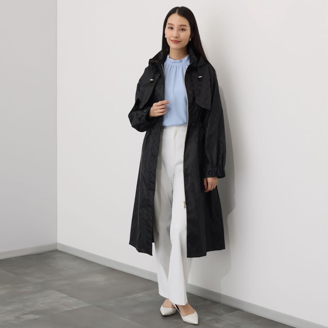 ミラ・ショーン ロゴジャガード レインコートM～L ブラック