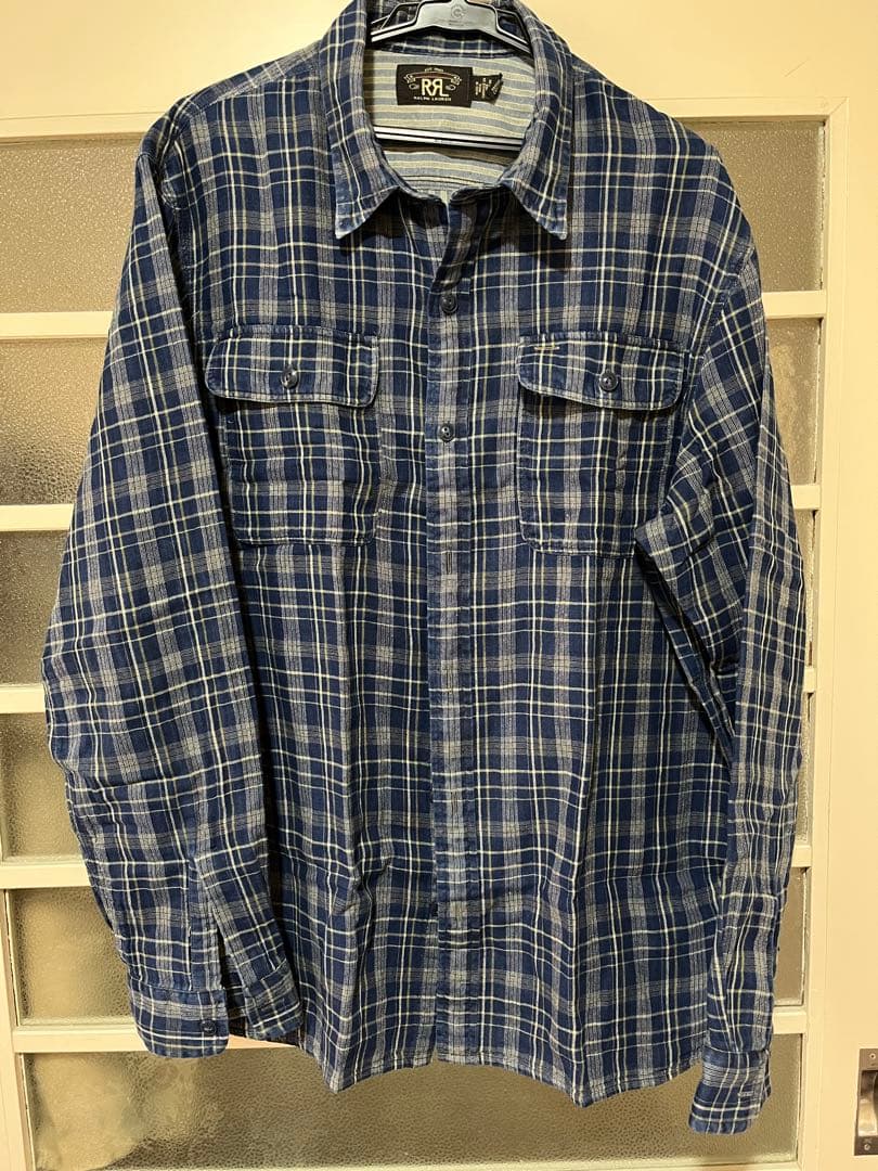 え*ま様 ダブルアールエル　RRLインディゴ プラッド ダブルフェイス ワークシ