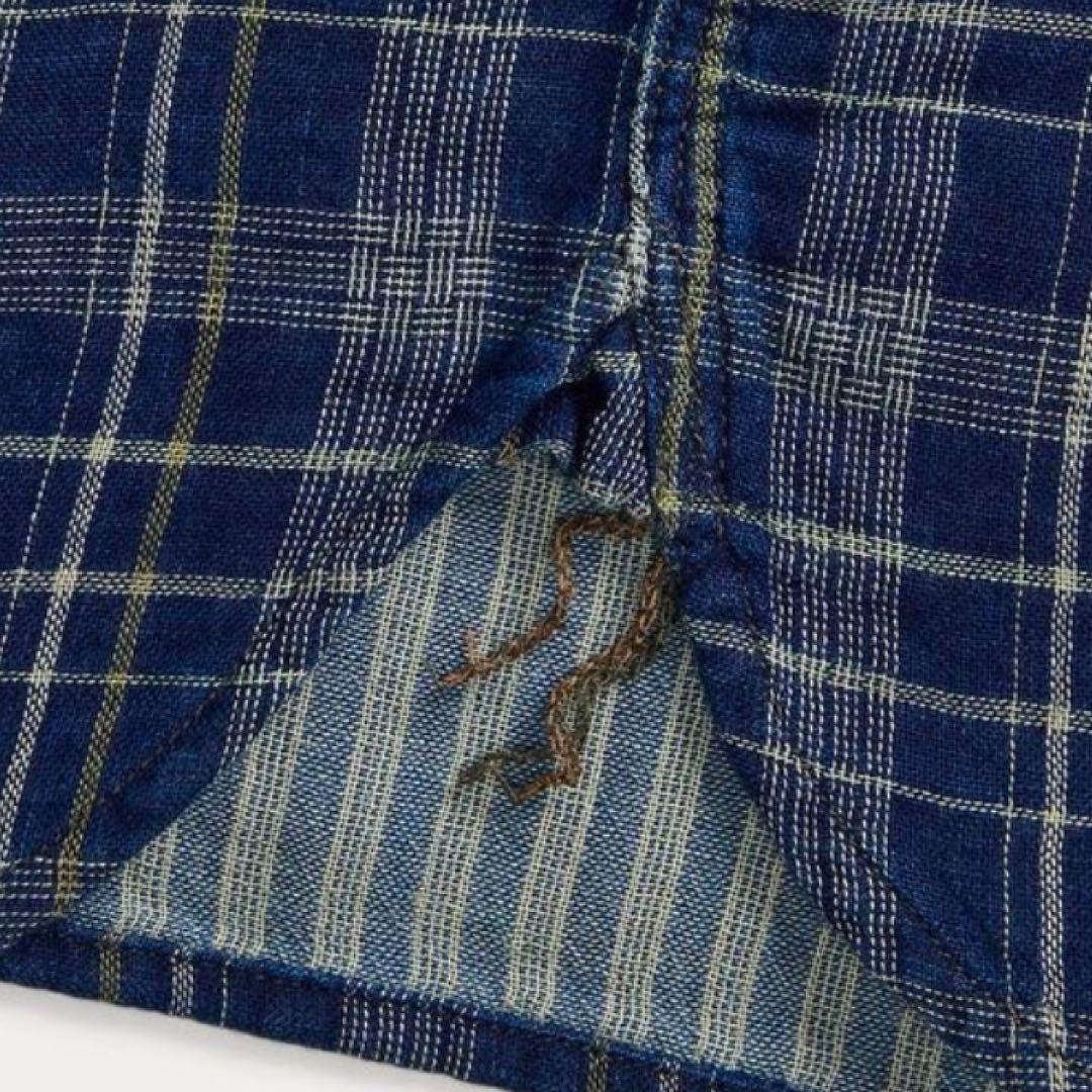 え*ま様 ダブルアールエル　RRLインディゴ プラッド ダブルフェイス ワークシ