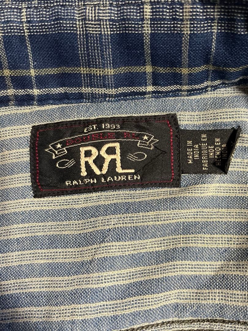 え*ま様 ダブルアールエル　RRLインディゴ プラッド ダブルフェイス ワークシ