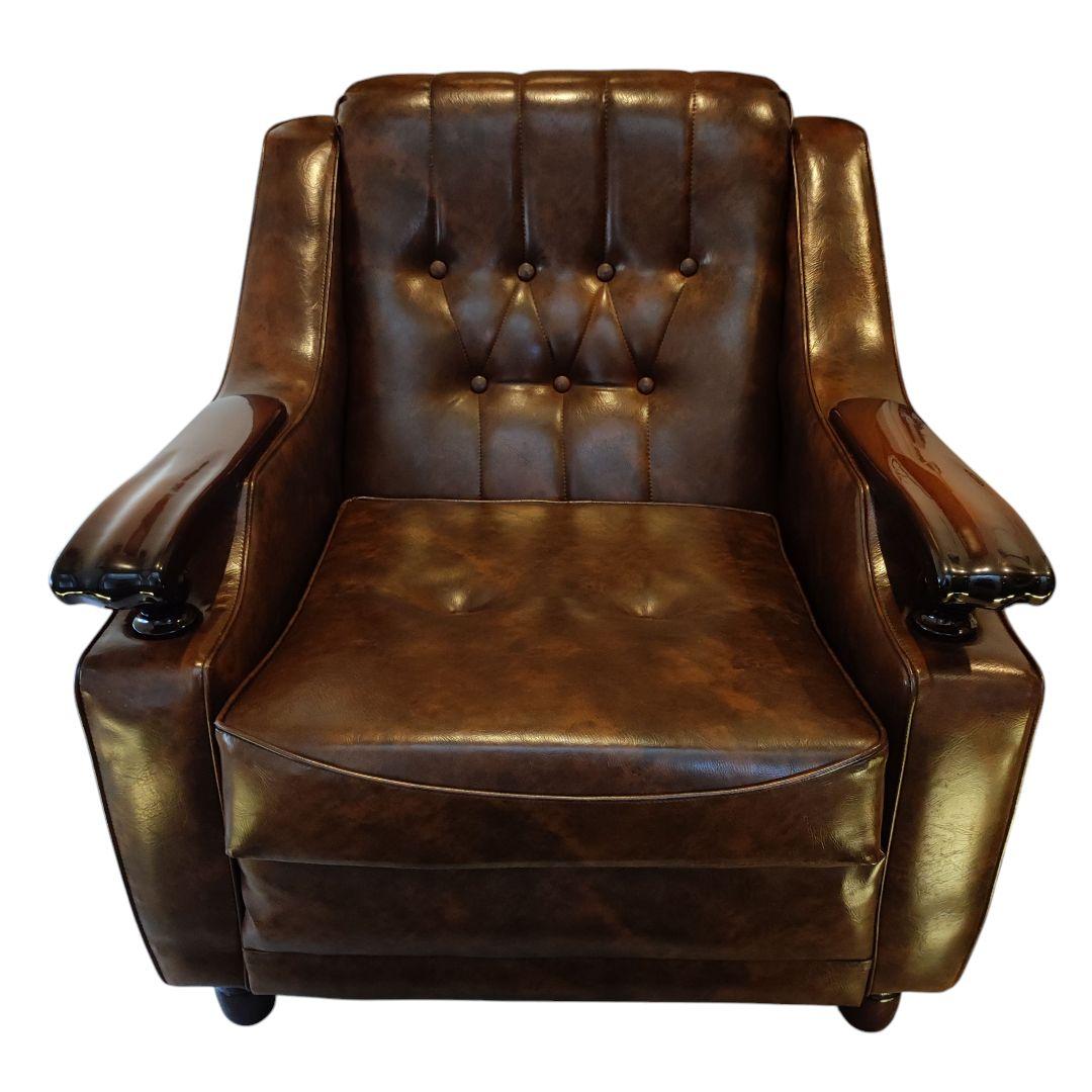 【美品】ヴィンテージソファ ミッドセンチュリー レザー ラウンドチェア