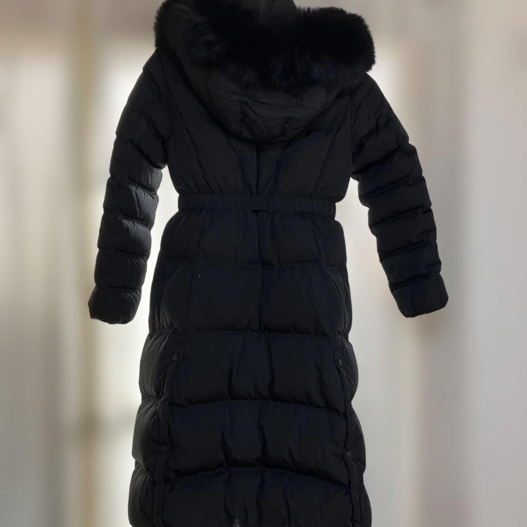 リアルファー ベルト付き ロングダウンコート