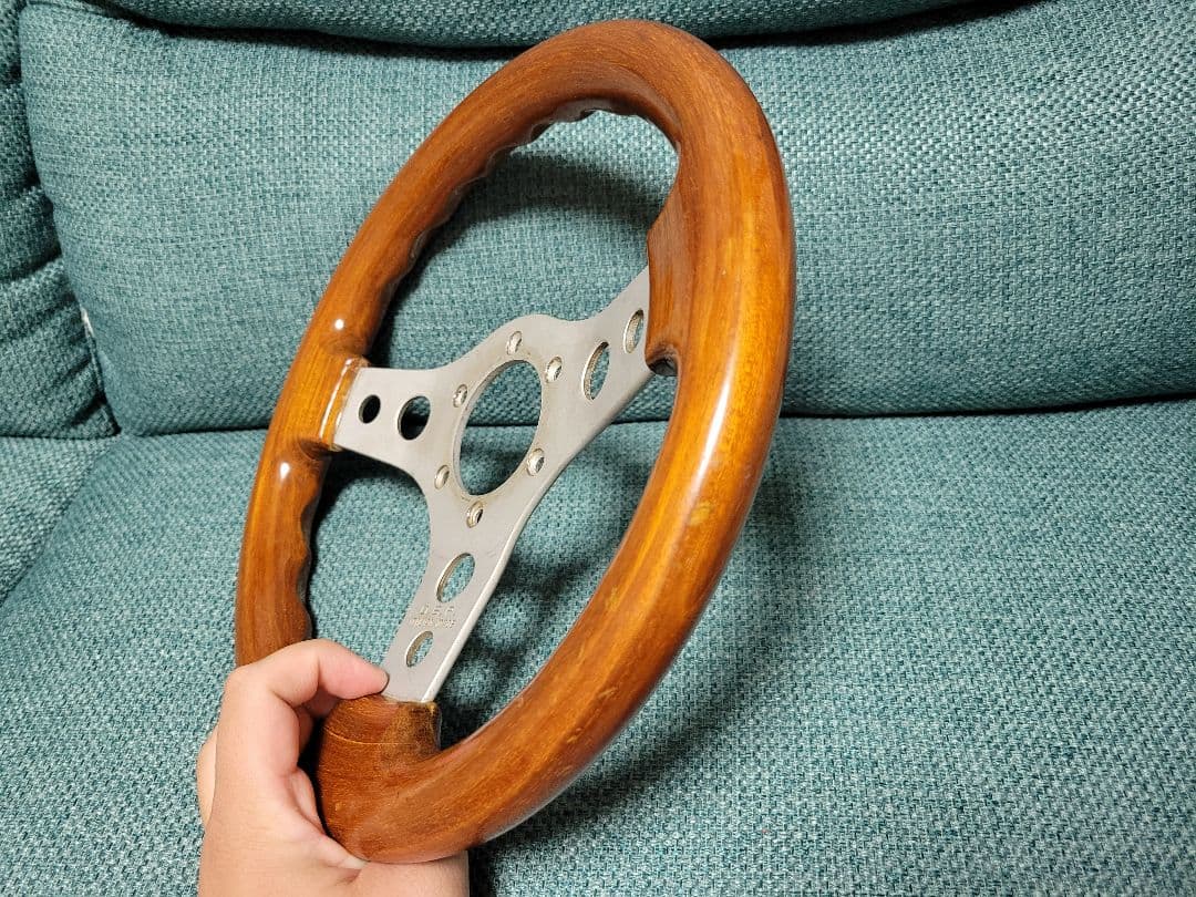 オバ 30パイ 丸穴 ウッド ステアリング ハンドル