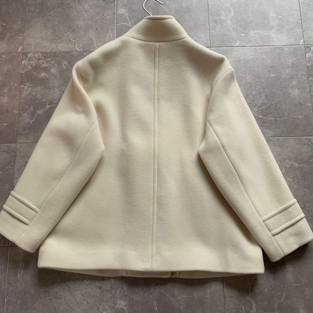 HUMAN WOMAN ヒューマンウーマン　ダブルモッサダッフルコート　白　M