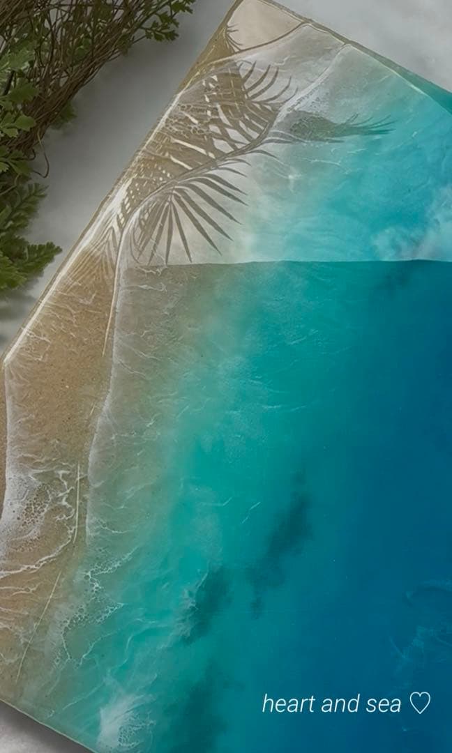 レジンアート　珊瑚礁の海　オーシャンアート　インテリアパネル