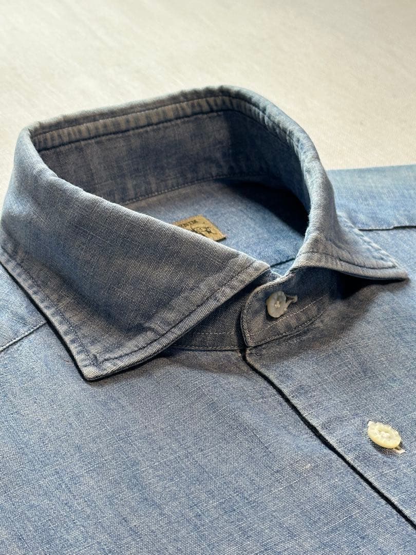 【美品クリーニング済】BARBA DANDY LIFEブルーシャンブレー39cm