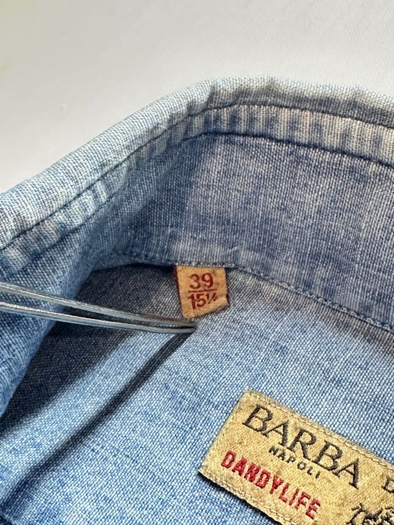 【美品クリーニング済】BARBA DANDY LIFEブルーシャンブレー39cm
