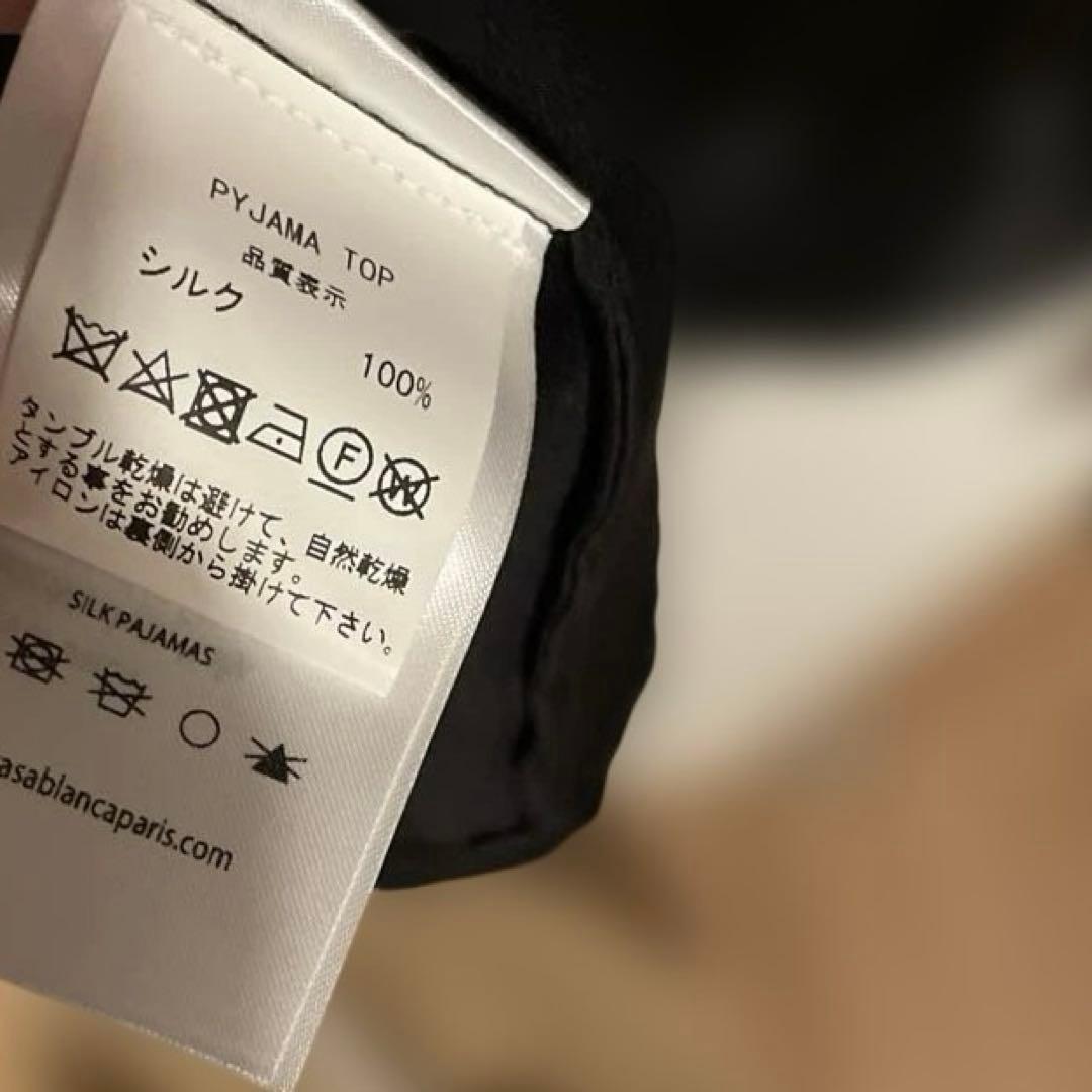 強*壺様 美品　Casablanca シルク パジャマシャツ　Mサイズ　ブラック